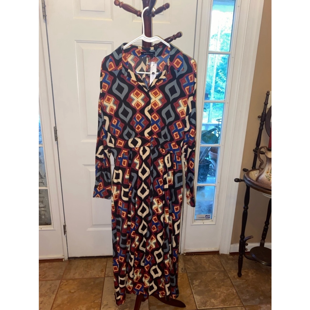 Women's Good Time U.S.A Dress, Size L, Black Multi